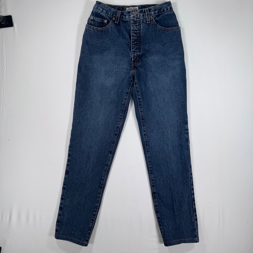 Guess Jeans Vintage 90s Y2K Dark Wash Tapered Mom Jeans Womens 29 Capsule Casual